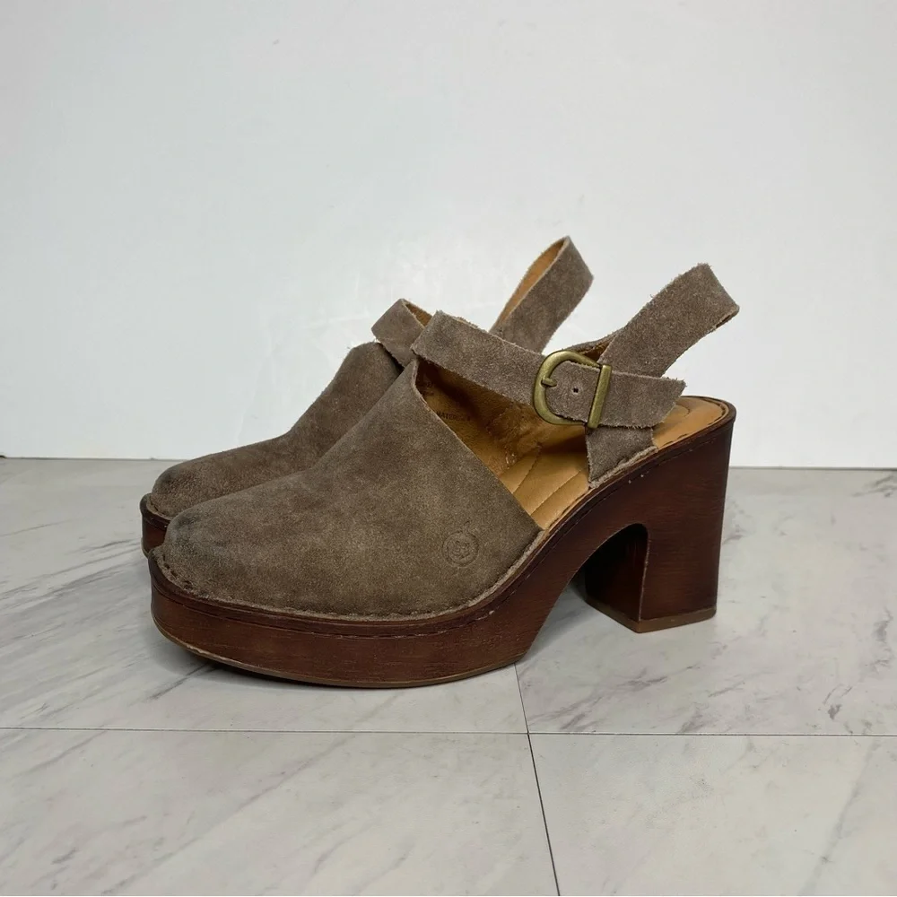 Born Devlyn Gray Heeled Clog 6M - Picture 13 of 13
